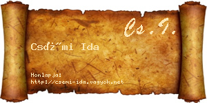 Csémi Ida névjegykártya